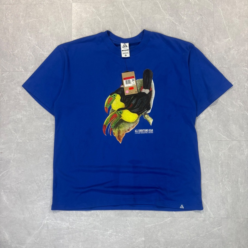 Nike ACG Dri-FIT Toucan Graphic T-Shirt Blue Loose Fit DJ5790-480 Mens Large